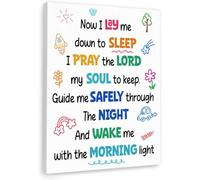 ZDVHOMCB Children's Bedroom Bible Verse Art, Goodnight Blessing & Scripture Canvas Print for Baby Nursery, Toddler Room or Sunday School(Unframed,16x24inch(40x60cm))