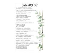 ZDVHOMCB Cuadro Salmo 91 En Español Protección Divina Versículo Bíblico Psalm 91 Christian Wall Decor for Hogar Oficina y Regalo Espiritual(Framed,08x12inch(20x30cm))