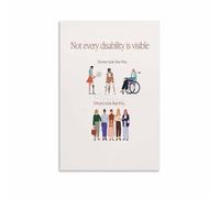 ZDVHOMCB Disability Rights Poster Not All Disabilities Are Visible Inclusive Wall-Art for Classroom Home Decor Framed,12x18inch(30x45cm)