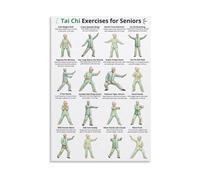 ZDVHOMCB Easy Tai Chi Poster Step by Step Tai Chi Exercises for Seniors Wall-Art for Home Senior Center Gentle Flow and Relaxation Guide Unframed,08X12inch(20X30cm)