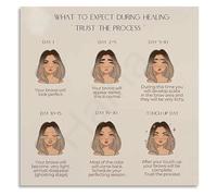 ZDVHOMCB Eyebrow Permanent Makeup Process Aftercare Poster Canvas Wall-Art for Studio Office Framed,16x24inch(40x60cm)