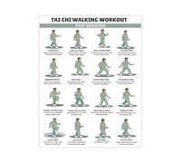 ZDVHOMCB Fall Prevention Exercise Tai Chi Walking Poster for Seniors Balance Mobility Guide Gentle Workout Canvas Wall-Art Unframed,16x24inch(40x60cm)