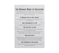 ZDVHOMCB God’s Plan of Salvation Canvas Print, Romans Road Scripture Poster for Church Office or Bible Study Framed,12x18inch(30x45cm)