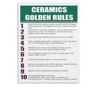 ZDVHOMCB Golden Rules of Pottery Poster Essential Ceramics Techniques Guide for Artists and Studio Decor Unframed,16x24inch(40x60cm)