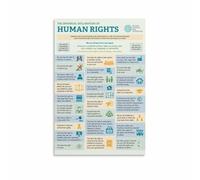 ZDVHOMCB Human Rights Declaration Poster Universal Declaration of Human Rights Full Text Educational Print for Classroom Office Study Decor Unframed,16x24inch(40x60cm)
