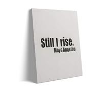 ZDVHOMCB Maya Angelou Still I Rise Motivational, Vintage Inspirational Canvas Wall-Art Print, Literary Quote Decor for Bedroom Living Room Office Framed,08x12inch(20x30cm)