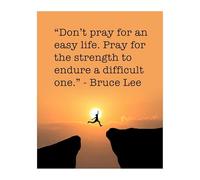 ZDVHOMCB Mountain Sunset Motivational Poster - Strength to Endure Difficult Life Inspirational Quote Wall Art for Home Gym Office Warrior Mindset Decor Unframed,12x18inch(30x45cm)