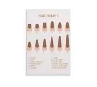 ZDVHOMCB Nail Technician Training Poster: Complete Nail Shape Chart with Names - Educational Wall Art for Nail Salon, Beauty School and Home Studio Unframed,16x24inch(40x60cm)