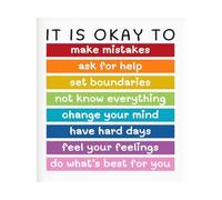 ZDVHOMCB Rainbow Classroom Decor Inspirational Poster Its Okay to Make Mistakes Educational Wall-Art for School Counselor Teachers Office Gift Unframed,16X24inch(40X60cm)