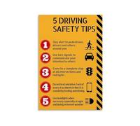 ZDVHOMCB Road Safety Tips Educational Poster - Defensive Driving Guide for Workplace Safety and New Drivers Unframed,16x24inch(40x60cm)