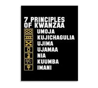 ZDVHOMCB Seven Core Values Canvas Wall-Art African Diaspora Principles Poster for Home Office Inspiration Framed,12x18inch(30x45cm)