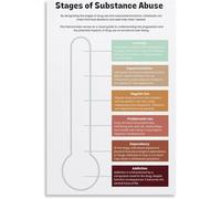 ZDVHOMCB Stages of Substance Misuse Educational Chart Therapy Office Decor Counseling Resource Poster for Recovery Center Office(Unframed,16x24inch(40x60cm))