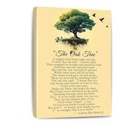ZDVHOMCB The Oak Tree Poem Canvas Wall Art Print Decor Mighty About Life Inspirational Nature Poster Motivational Poetry Room Home 12x18inch(30x45cm)