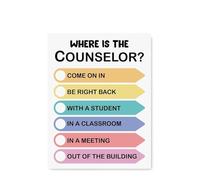 ZDVHOMCB Therapy Office Door Sign, Where is the Counselor Social Worker Psychologist, Printable Door Decor for School Counseling Office Decor Framed,12x18inch(30x45cm)