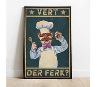 ZDVHOMCB Vintage Style Crazy Chef Saying Tin Plaque Funny Cook Quote Wall Hanging for Kitchen Pantry Cafe Restaurant 8 X 12 inch
