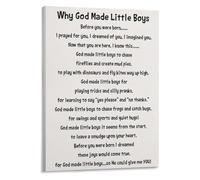 ZDVHOMCB "Why God Made Little Boys Heartwarming Quote on Canvas - Inspirational Wall Art Poster for Boy's Bedroom, Nursery, Playroom, or Family Room Framed,08x12inch(20x30cm)