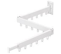 ZdwCyl Clothes Drying Rack,Laundry Drying Rack Wall Mount, Space Saver Wall Mounted Clothes Rack,Retractable,Collapsible(Tri-Fold), White Color Drying Rack Clothing(Ring)