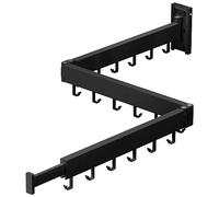 ZdwCyl Wall Mounted Clothes Airer - Retractable Dryer Rack for Laundry, Space Saving, Foldable (3 Pin) Sandy Coating 3z-b01