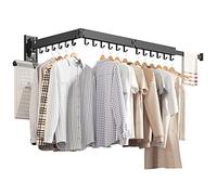 ZdwCyl Wall Mounted Clothes Hanger,Clothes Drying Rack,Laundry Drying Rack,Drying Rack Clothing,Laundry Hanger Rack,Retractable Dryer Racks,Collapsible, Aluminum,can be Fold Upward & Left & Right