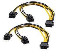 zdyCGTime 2 Pack 30CM Black Graphics Video Card 8Pin GPU VGA Female to Dual 8Pin (6+2) Pin PCI-E Male Y Splitter Power Extension Cable for High-End Graphics Cards