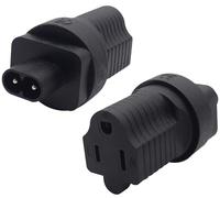 zdyCGTime 2-Pack, IEC320 C8 to NEMA 5-15R, 125V 2.5A-15A, AC power adapter connector, 8 Figure IEC320 C8 2-pin plug to NEMA 5-15 3-hole socket（C8 to 5-15R）