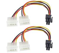 zdyCGTime 2Pack Dual 4Pin Molex to 6Pin PCI-E Computer Graphics Card Adapter Cable,Dual 4-Pin IDE Molex Male to ATX 6-Pin Male 12V Computer Power Supply to Graphics Card Plug-in Wiring（20CM）