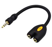 zdyCGTime 3.5mm Audio Headphone Y Splitter Cable,4-Pole 3.5mm AUX Male to 2 Port 3.5mm Female Headset Mic & Stereo Audio Y Splitter Cable for Earphone,for Smartphone,PC,Laptops.(17.5CM)