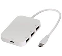 zdyCGTime 3-in-1 USB-C to USB 2.0 Adapter,Type-C male to 3USB Ports+Type-c female Hub,Suitable for devices with USB 3.1 Gen1 interface to read U disk, mouse, keyboard, printer, etc.(24cm/White)