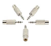 zdyCGTime 3-Pole 3.5mm (1/8 Inch) Plug Male to RCA Female Jack Stereo Adaptor Connector,RCA to 3.5MM Audio Adapter,Compatible with headphones,speakers,phones,mp3 and other devices.(Silver/5Packs)