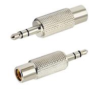 zdyCGTime 3-Pole 3.5mm (1/8 Inch) Stereo Plug Male to RCA Female Jack Adaptor Connector,RCA to 3.5mm Audio Adapter,Compatible with headphones,speakers,phones,mp3 and other devices.(Silver/2 Packs)