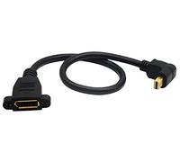zdyCGTime (32 cm) Mini DP to Panel Mount DP Cable, Gold Plated 90 Degree Up Mini DP (Displayport) Male to DP (Displayport) Female Panel Mount Audio and Video Extender Adapter Cable (UP m/F)