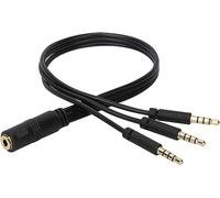 zdyCGTime 4-Pole 3.5mm 1/8" inch Female to 3 3.5mm Male Headset Mic & Stereo Audio Y Splitter Cable,3.5mm Audio Y Splitter Headphone Cable,for Smartphone to Soundbox Adapter.(30cm/1Pack)