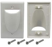 zdyCGTime Bulk Nose Faceplate Wall Plate for Cabling 1 Gang Cable Plate Internal Management Convex Audio Video Cable Pass Through Nose Plate White (2 Pack)