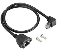 zdyCGTime CAT6 90 Degree RJ45 Twisted Pair Network Cable with Ear Extension Cable, RJ45 Male to Female Shielded Network Connector Compatible with Switches,Network Printers,etc.(Down/0.6M)