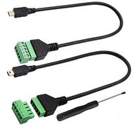 zdyCGTime CGTime Mini USB Screw Terminal Block Connector Cable Mini USB 2.0 Male Plug to 5 Pin/way Female Bolt Screw with Shield terminals Pluggable Type Adapter Connector Converter Cable（30CM/2Packs