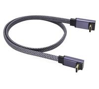 zdyCGTime Double Up&Down Angle 90 Degree Type C 3.1 USB Male to Male Gen 2 10Gbps Cable Supports Charging,Data,Audio,Video Cable,Compatible Samsung S10 S9 S9+ S8, MacBook(Dual UP/M/F-0.6M)