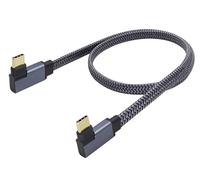 zdyCGTime Dual 90 Degree USB C 3.1 Gen 2 Male Flat Cable Right Angle Male USB C Sync Charging & Data Transferring Cord, Monitor Cable Compatible for Samsung S23 USBC Charger(2 Right/M/M-0.6M)