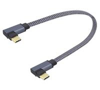 zdyCGTime Dual Right Angle USB Type C 3.1 Extension Cable Male to Male 3.1 USB C 10Gbps Fast Charging with 4K Video Output Jack Cord for Tablets, Laptops, Type-C Devices(2 Right/M/M-0.3M)
