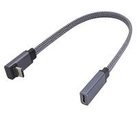 zdyCGTime Flat 90 Degree 3.1 USB C Cable Up&Down Angle USB3.1 Gen2 Male to Female 10Gbps & 60W Charging Cord for MacBook,iPad,SSD,KYY,Portable Monitor,Laptops and More Type-C Devices(UP/M/F-0.3M)