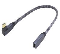 zdyCGTime Flat Braided Right Angle USB C 3.1 Cable 90 Degree Type C 3.1 USB Male to Female Short Cable for USB C Hub,MacBook Pro,SSD Hard Drive,Galaxy S24,Type C Laptops(Right/M/F-0.3M)