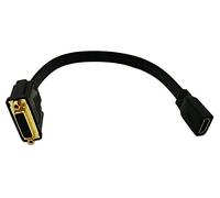 zdyCGTime HDMI to DVI Adapter Cable, 1 FT Flat Slim HDMI Female to DVI 24+5 Female Converter, HDMI to DVI-D Video Cord 1080P for HDTV, Plasma, DVD and Projector.