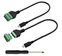 zdyCGTime Micro USB Screw Terminal Block Connector Cable Micro USB 2.0 Male Plug to 5 Pin/way Female Bolt Screw with Shield terminals Pluggable Type Adapter Connector Cable（30CM/2Packs