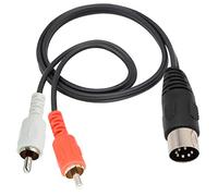 zdyCGTime MIDI DIN 7 Pin to RCA Male Extension Cord,7 Pin Male to 2 RCA Male Plug Audio Cable Extension Cord,Compatible with Bang & Olufsen B&O, Naim, Quad,Stereo Systems.(0.5m/1.6ft)