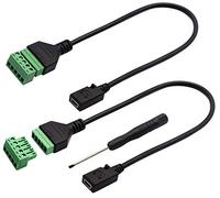 zdyCGTime Mini USB Screw Terminal Block Connector Cable Mini USB 2.0 Female Plug to 5 Pin/way Female Bolt Screw with Shield terminals Pluggable Type Adapter Connector Converter Cable（30CM/2Packs