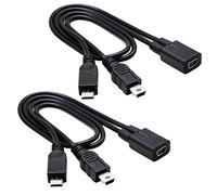 zdyCGTime Mini USB Splitter Extender Cable Mini USB 2.0 Female to Mini USB 2.0 & Micro USB Male Y Splitter Charger Extension Cable for Simultaneously Charge up Two Devices (30CM/12inch)