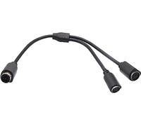 zdyCGTime PS 2 Splitter 6 pin Mini Din Male Plug to 2 x Female Sockets Cable Mouse/Keyboard Y Splitter Cable- PS/1 (M) to PS/2 (F)(30cm/1ft-6 pin)