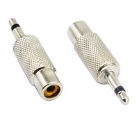 zdyCGTime RCA to 3.5MM Audio TS Adapter,2-Pole 3.5mm 1/8" Mono Plug Male to RCA Female Jack Adaptor Connector,Compatible with headphones,speakers, phones,mp3 and other devices(Silver,2 Pack)