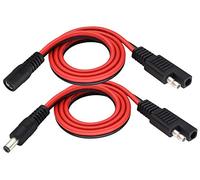 zdyCGTime SAE Plug to DC 5.5 x 2.1mm (Female and male) Adapter Cable,14AWG 12V SAE Polarity Reverse Adapter,for Solar Panel Charger and Automotive RV Battery 14AWG.(2ft/60cm)(1pair)