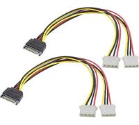 zdyCGTime SATA 15 Pin to Double 4 Pin Molex One to Two Cable SATA Male to 2 Molex Female for 12V/5V IDE HDD DVD (30cm/2pcs)