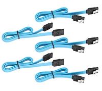 zdyCGTime SATA Cable III, 19 Inch (5 Pack/Blue) (Flat) - 6Gbps Straight HDD SDD Data Cable with Locking Latch - Compatible with SATA HDD, SSD, CD Driver, CD Writer